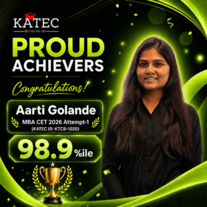 Aarti Golande MBA CET 2026 result 98.9 percentile KATEC Pune