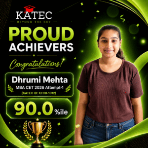 Dhrumi Mehta MBA CET 2026 result 90 percentile KATEC Pune