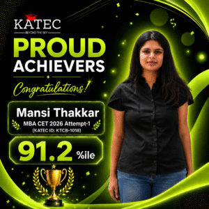 Mansi Thakkar MBA CET 2026 result 91.2 percentile KATEC Pune