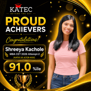 Best MBA CET Results KATEC Shreeya Kachole 91.0%ile