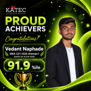 Vedant Naphade MBA CET 2026 result 91.9 percentile KATEC Pune